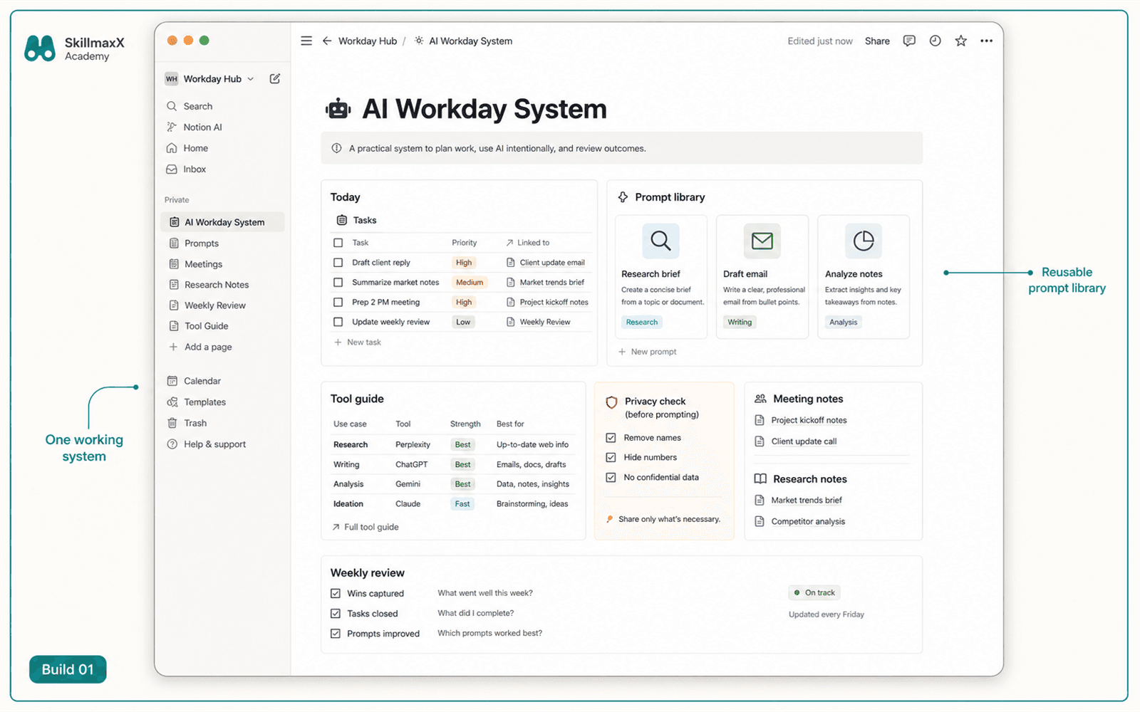 Illustrative guided build for Personal AI Productivity System